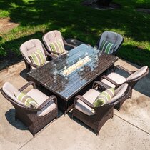 Broyhill Sandpointe 7 Piece Dining Set With Fire Pit Wayfair